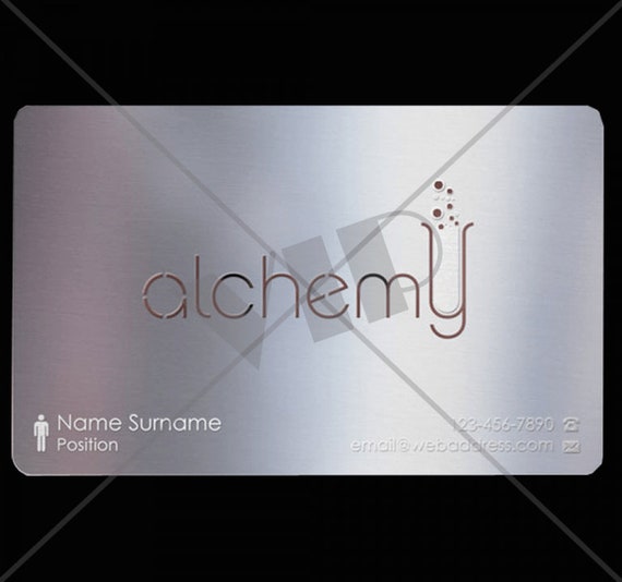 stainless steel silver or copper metal business cards sold in packs of 100 stainless steel business cards