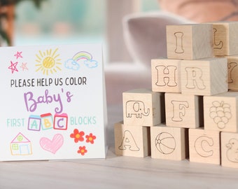 Baby Shower Activity Alphabet Blocks for Baby Shower Blocks Decorating - Baby Shower Games and Activities