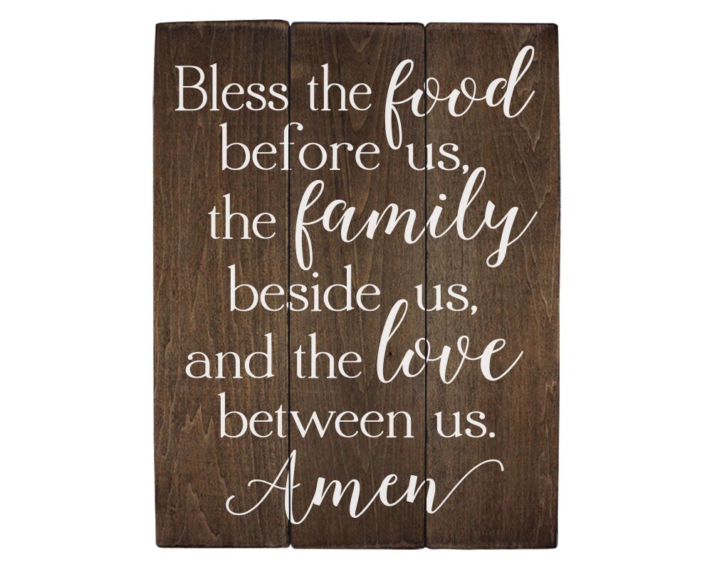 Bless the food before us sign wood sign Kitchen Wall Decor Wood Kitch…