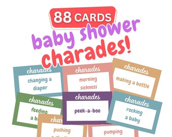 Baby Shower Charades - Baby Shower Party Games Instant Download Printable PDF