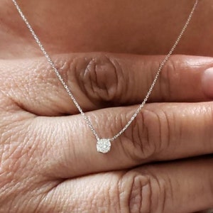 14Kt Gold 0.25 Ct Diamond Necklace, Lab Grown Diamond Solitaire Necklace