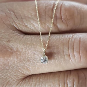 0.20 Ct Diamond Necklace, 14Kt Gold Lab Grown Diamond Pendant, Diamond Solitaire Necklace, Bridesmaid Necklace, Special Discount Sale