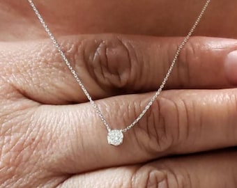 Collana con diamanti da 0,25 ct, collana con diamante solitario creato in laboratorio, vero diamante creato in laboratorio, test come diamante, argento sterling