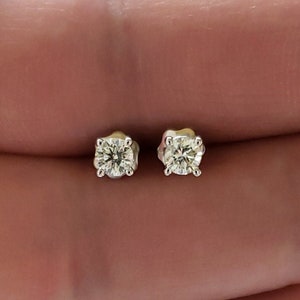 14Kt Gold 0.20 Ct Diamond Earrings, Real Diamond Earrings, Gold Diamond Earrings, Diamond Studs, Perfect Gift, April Birthstone Earrings
