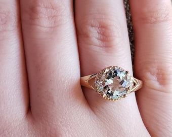 Natural Aquamarine Ring, Aquamarine Diamond Ring, March Birthstone Ring, Gemstone Ring, Promise Ring, Sterling Silver Ring, Gold Ring