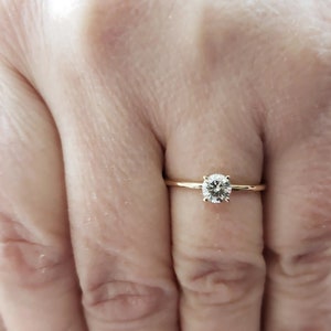 14K Gold 0.40 Ct Diamond Ring, Lab Grown Diamond Ring