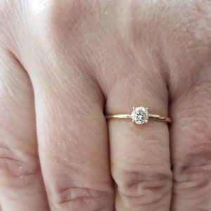 0.30 Ct Diamond Ring, 14K Gold Diamond Ring, Lab Grown Diamond Ring