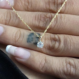 0.25 Ct Diamond Necklace, 14Kt Gold Lab Grown Diamond Solitaire Pendant