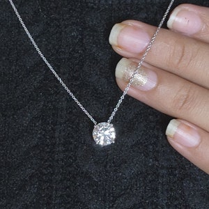 3 Ct Diamond Necklace, VS2 IGI Certified Lab Grown Diamond Necklace, 14Kt Gold Diamond Solitaire Necklace