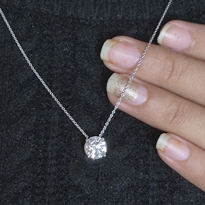 2.25 Ct Diamond Necklace, Lab Grown Diamond Pendant, 14Kt Gold Diamond Solitaire Necklace, Real Lab Grown Diamond, Tests as Diamond