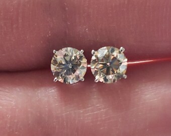 1.80 Ct Diamond Earrings, 14Kt Gold Lab Grown Diamond Earrings, Gold Diamond Earrings, Diamond Studs