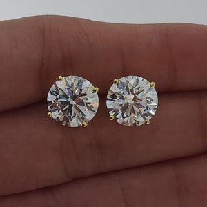 Pendientes de oro de 18 quilates con diamantes de 7 quilates, pendientes de diamantes cultivados en laboratorio con certificación IGI, pendientes de diamantes de color VS G, pendientes de diamantes