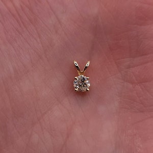 14Kt Gold Diamond Pendant, Diamond Solitaire Pendant, Dainty Diamond Pendant, Real Natural Diamond Pendant