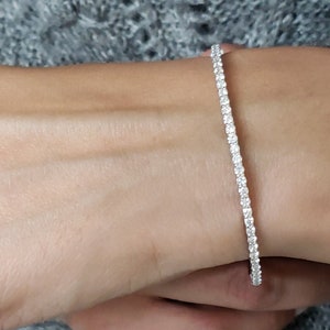 1.23 Ct Diamond Bangle, 14K Gold Diamond Bracelet, 14Kt Gold Lab Grown Diamond Bangle, Beautiful White Diamond Bracelet