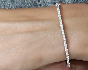 1.23 Ct Diamond Bangle, 14K Gold Diamond Bracelet, 14Kt Gold Lab Grown Diamond Bangle, Beautiful White Diamond Bracelet