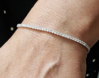 2 Ct Diamond Tennis Bracelet, 14K Gold Lab Grown Diamond Bracelet, Beautiful White Diamond Bracelet