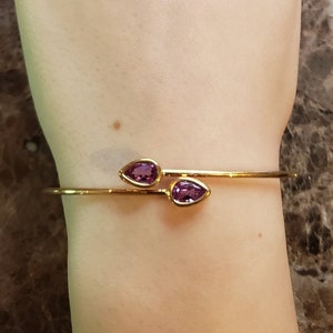 14Kt Gold Alexandrit Armband, Teardrop Armband, Birne Armband, Juni Birthstone Armband, zierliche Armband, Geschenk für Sie