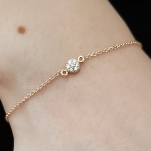 14Kt Gold Diamond Bracelet, Cluster Diamond Bracelet, Gold Diamond Bracelet, Natural Diamond Bracelet, Beautiful Bracelet