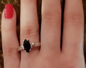 Onyx Diamond Ring Etsy