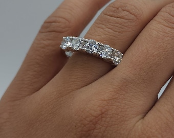 1.50 Ct Diamond Band, 5 Stone Lab Grown Diamond Band, Half Eternity Diamond Ring, Beautiful White Diamonds