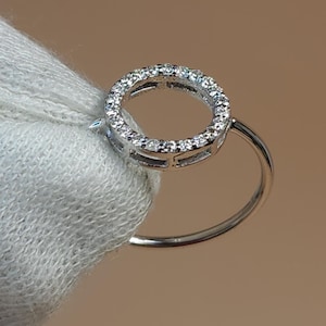 14Kt Gold Diamond Open Circle Ring, Open Circle Diamond Ring, Gold Diamond Ring, Natural Diamond Ring