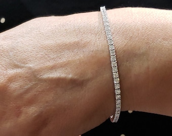 4 Ct Diamond Tennis Bracelet, 14K Gold Diamond Bracelet, 14Kt Gold Genuine Natural Diamond Bracelet, Beautiful White Diamond Bracelet