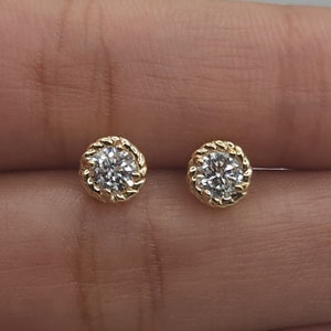 0.50 Ct Diamond Earrings, 14Kt Gold Lab Grown Diamond Earrings, Diamond Studs