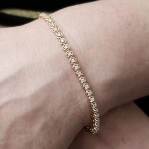 1 Ct Diamond Tennis Bracelet, Diamond Bracelet, 14Kt Gold Genuine Natural Diamond Bracelet, Beautiful White Diamond Bracelet