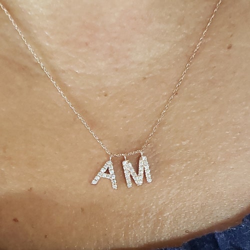 14kt Initial Necklace with Diamond