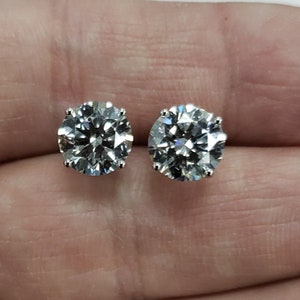 Pendientes de diamantes de 4 quilates, pendientes de diamantes cultivados en laboratorio en oro de 14 quilates, pendientes de diamantes con certificación IGI, pendientes de diamantes
