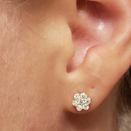 14kt Gold 0.80 Ct Diamond Earrings Real Natural Diamond Etsy