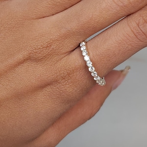 14Kt Gold 0.75 Ct Diamond Band, Diamond Wedding Band, Lab Grown Diamond Band, Half Eternity Diamond Wedding Band, Beautiful White Diamonds
