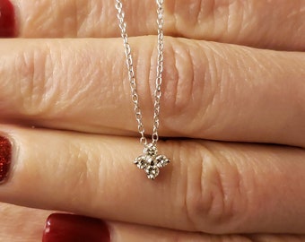 14Kt Gold Clover Diamond Necklace, Diamond Pendant, 0.16 Ct Lab Grown Diamond Necklace, 4 Stone Diamond Necklace