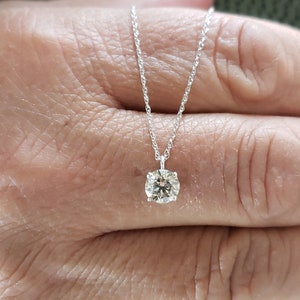 0.70 Ct Diamond Necklace, 14K Gold Lab Grown Diamond Solitaire Pendant Necklace