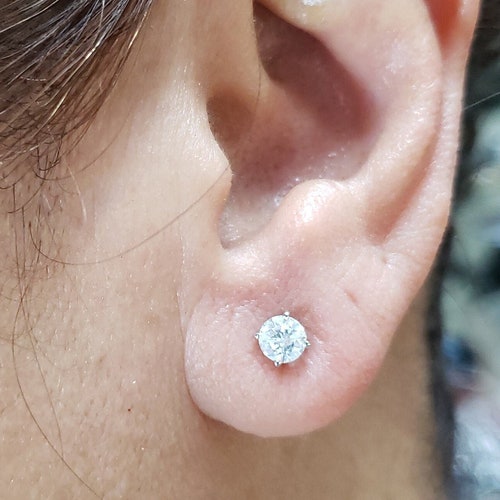 14kt Gold 0.80 Ct Diamond Earrings Real Natural Diamond Etsy