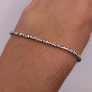 1 Ct Diamond Tennis Bracelet, Diamond Bracelet, 14Kt Gold Genuine Natural Diamond Bracelet, Buttercup Setting, Beautiful White Diamonds