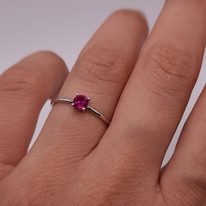 Ruby Ring, 14K Gold Ruby Ring, Ruby Dainty Ring, July Birthstone Ring