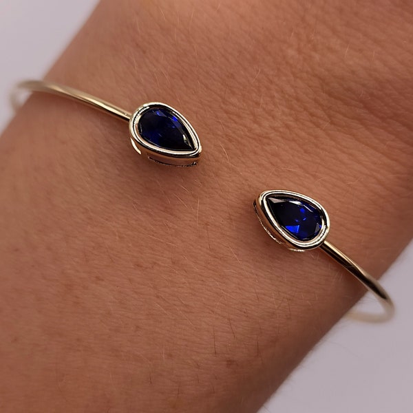 Sapphire Cuff Bracelet Etsy