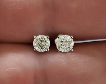 1 Ct Diamond Earrings, 14Kt Gold Lab Grown Diamond Earrings, Gold Diamond Earrings, Diamond Studs