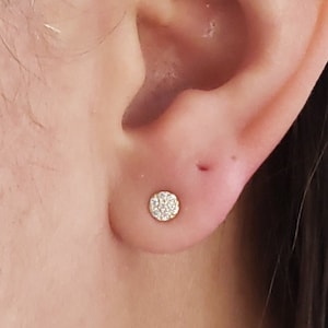 14Kt Gold Diamond Earrings, Cluster Diamond Earrings, Dainty Diamond Earrings, Real Diamond Stud Earrings