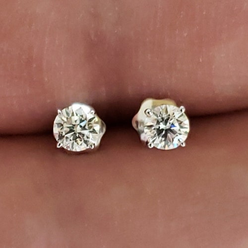 14kt Gold 0.75 Ct Diamond Earrings Real Diamond Earrings Etsy