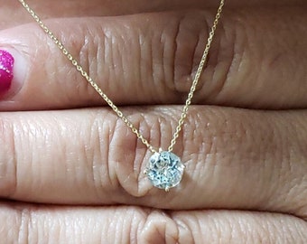 Grand Revival 14K Gold Aquamarine Pendant Necklace main image 1