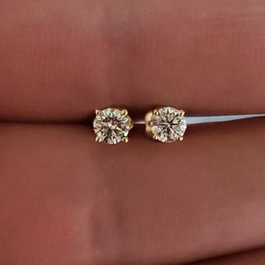 0.50 Ct Diamond Earrings, 14K Gold Lab Grown Diamond Earrings, Diamond Studs