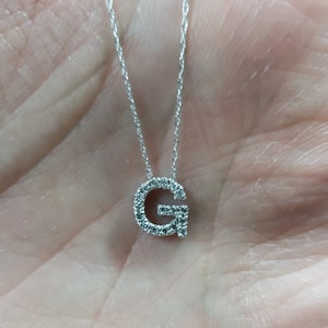 Collar con inicial de diamantes en oro de 14 quilates, collar con letras, collar de diamantes en oro, collar de diamantes naturales, hermoso collar