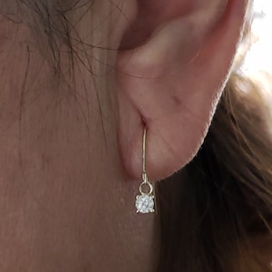 14Kt Gold 0.20 Ct Diamond Earrings, Real Natural Diamond Earrings, Gold Diamond Earrings, Diamond Dangle Earrings image 1