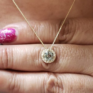 14K Gold Natural Aquamarine Necklace, Aquamarine Diamond Necklace, Aquamarine Pendant, March Birthstone Necklace