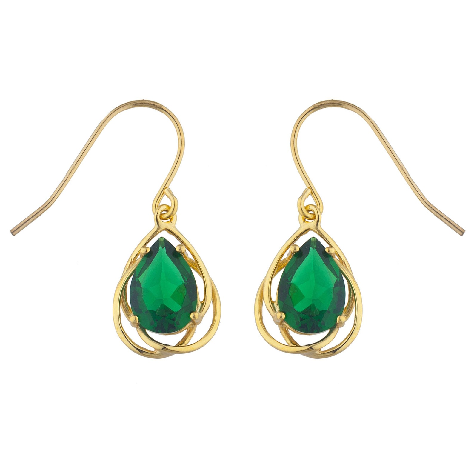 14K Gold Emerald Earrings Emerald Gold Earrings Emerald Etsy