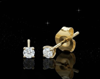14Kt Gold 0.15 Ct Diamond Earrings / Lab Grown Diamond Earrings / Gold Diamond Earrings / Diamond Studs / Special Sale Discount Price