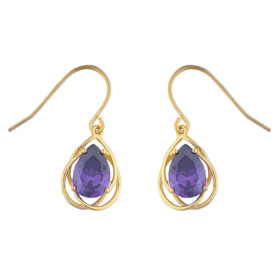 Amethyst Earrings Sterling Silver Dangle Earrings Gift for Women Wedding Jewelry for Brides Purple Gemstone Jewelry Bridal Earrings