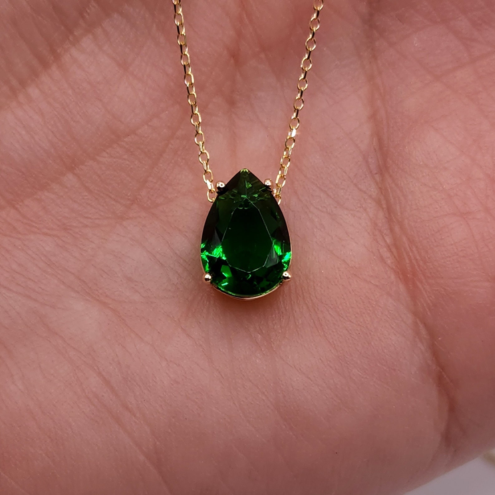 Avni Emerald Teardrop Necklace